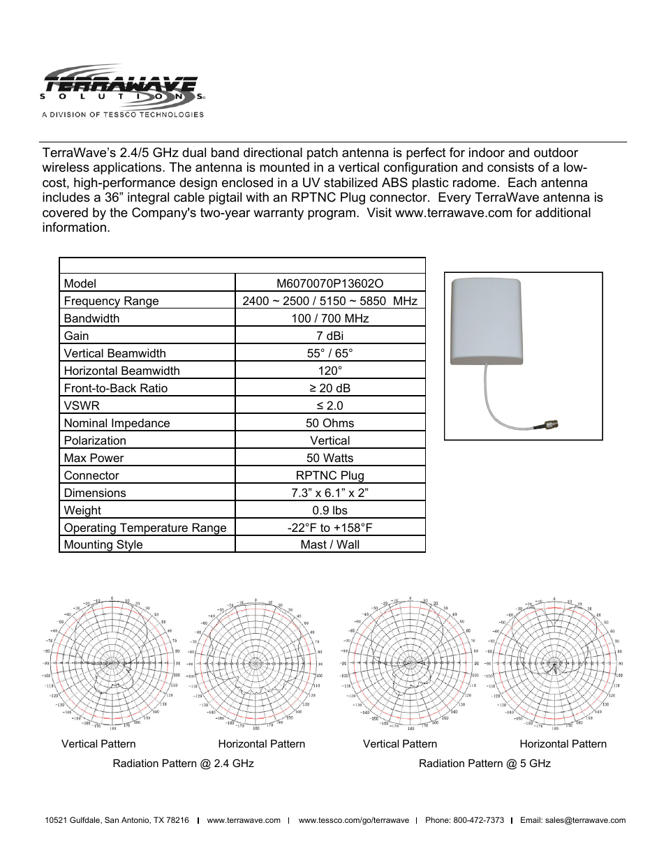 TerraWave M6070070P13602O User Manual | 2 pages