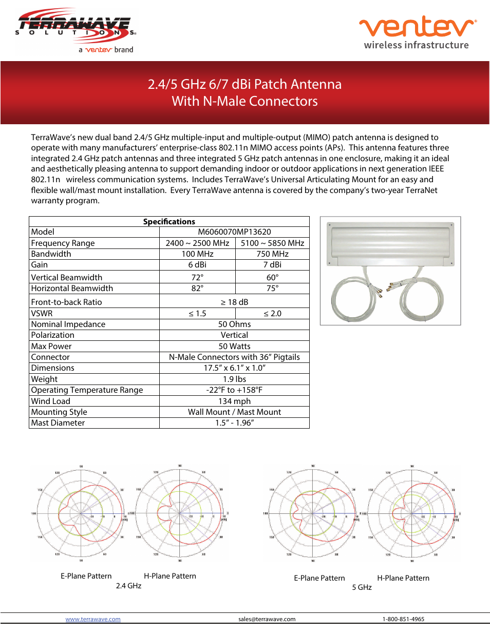 TerraWave M6060070MP13707 User Manual | 2 pages