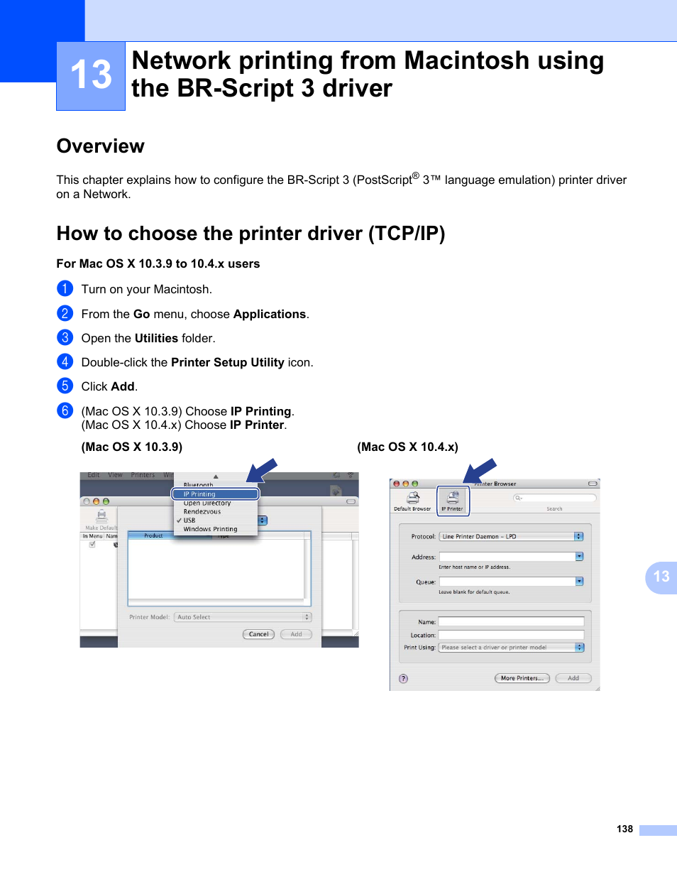 Overview, How to choose the printer driver (tcp/ip), Overview how to choose the printer driver (tcp/ip) | Brother HL 5370DW User Manual | Page 148 / 203