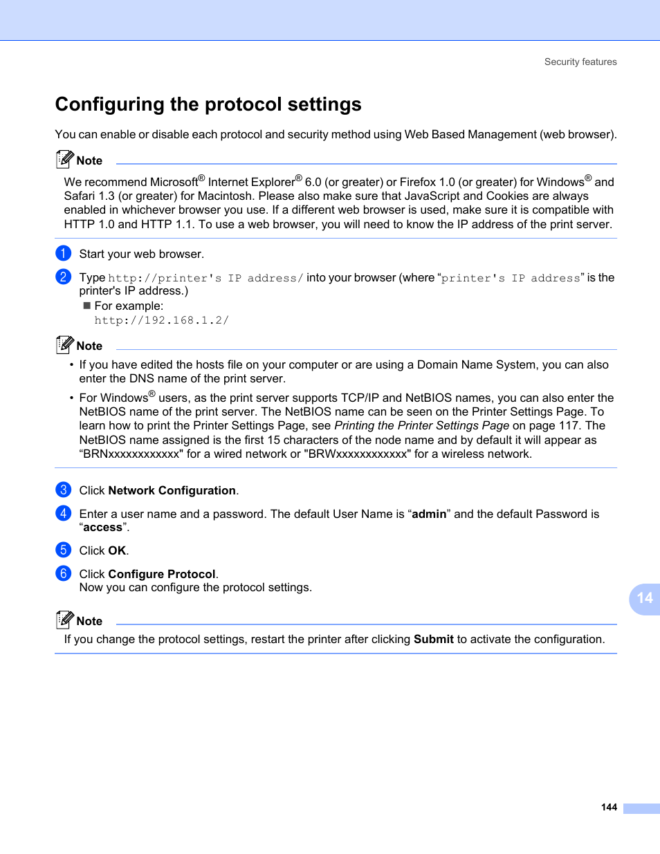 Configuring the protocol settings | Brother HL 5370DW User Manual | Page 154 / 203