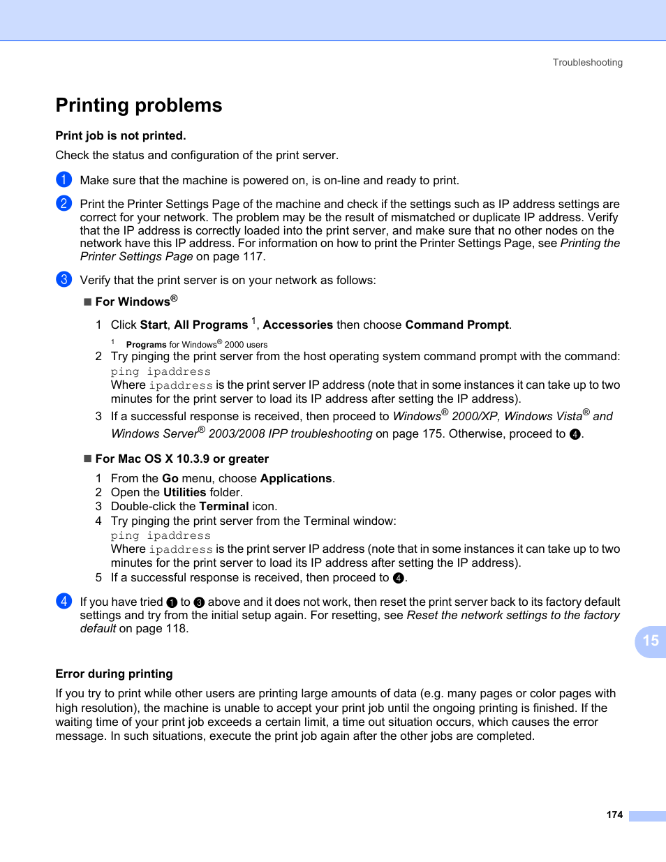 Printing problems | Brother HL 5370DW User Manual | Page 184 / 203
