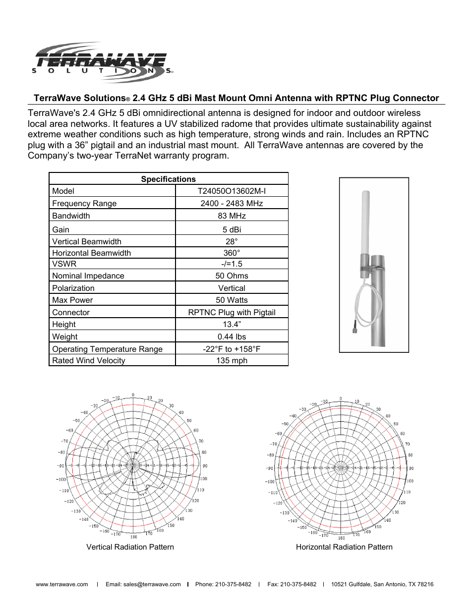 TerraWave T24050O13602M-I User Manual | 2 pages