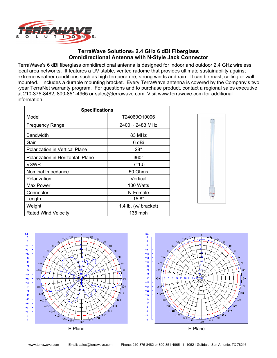 TerraWave T24060O10006 User Manual | 2 pages