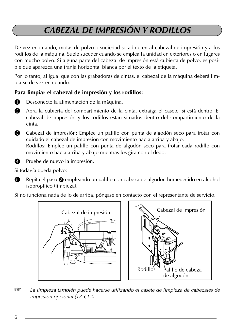 Cabezal de impresión y rodillos | Brother P-touch PT-1750 User Manual | Page 46 / 68