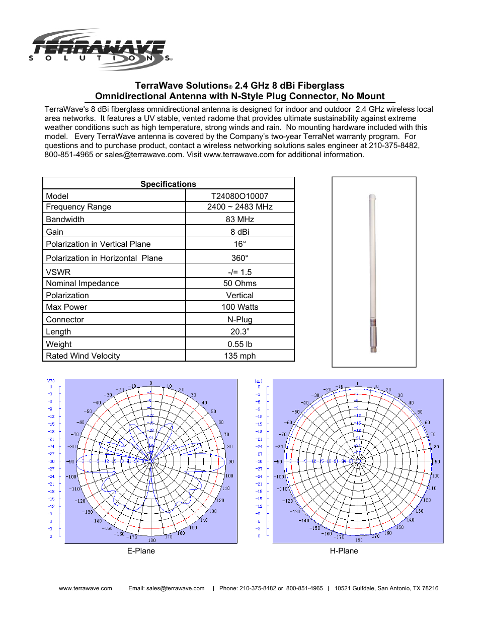 TerraWave T24080O10007 User Manual | 1 page