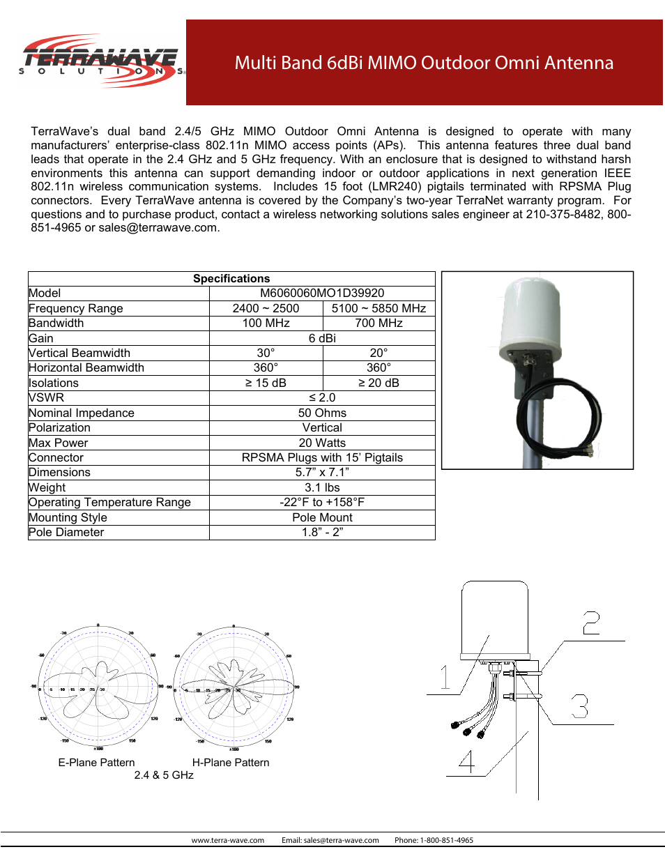 TerraWave M6060060M01D39920 User Manual | 1 page