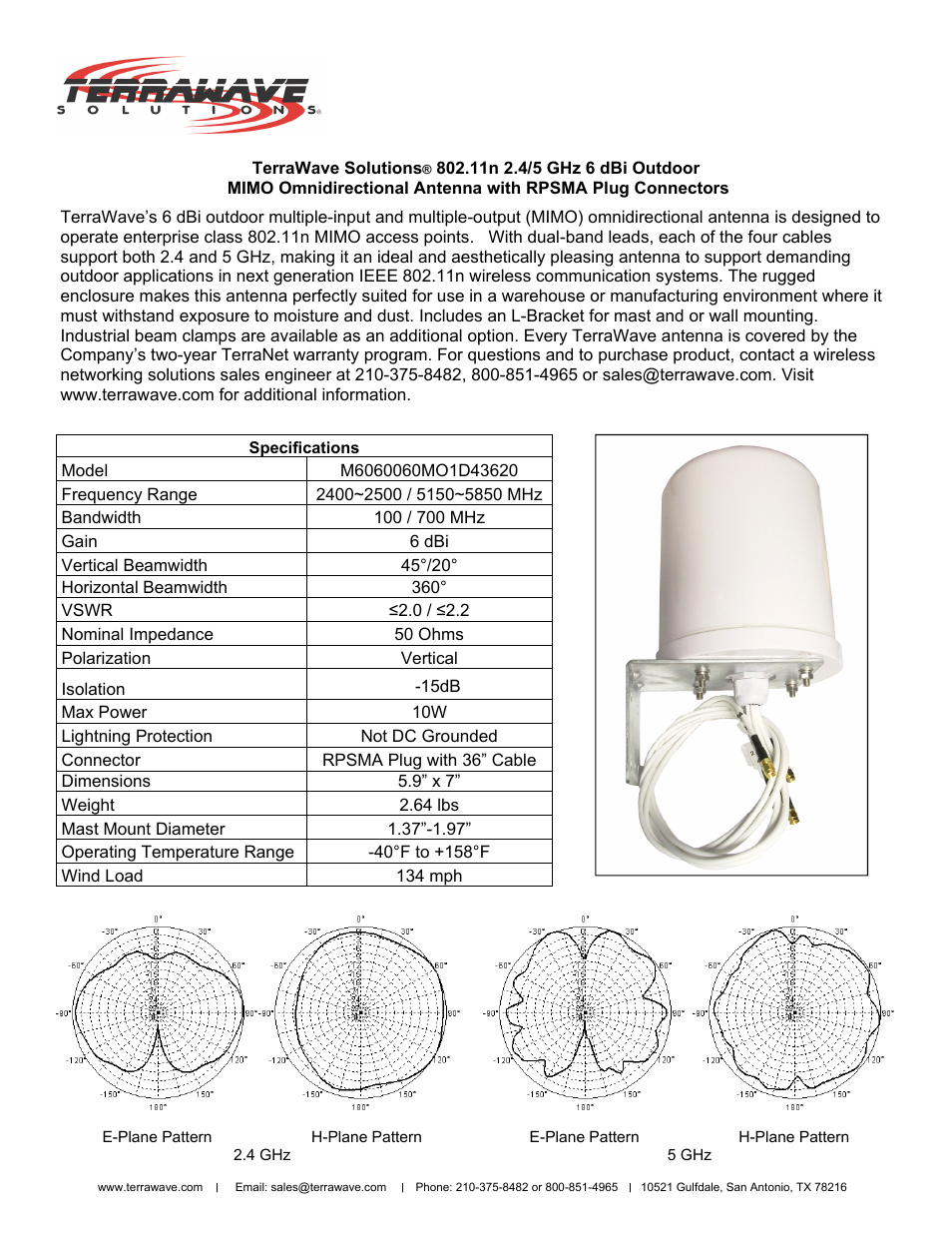 TerraWave M6060060MO1D43620 User Manual | 3 pages