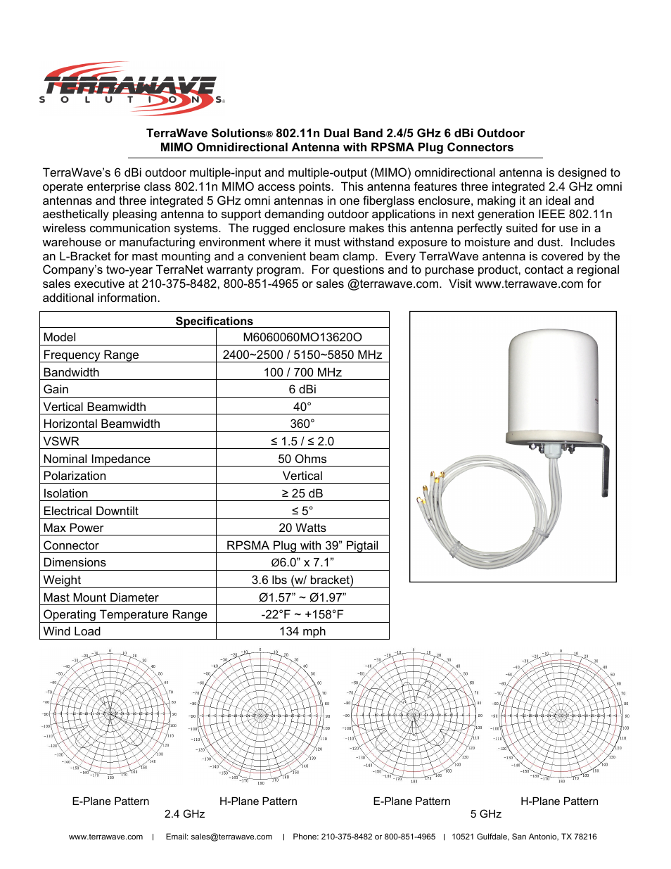 TerraWave M6060060MO13620O User Manual | 2 pages