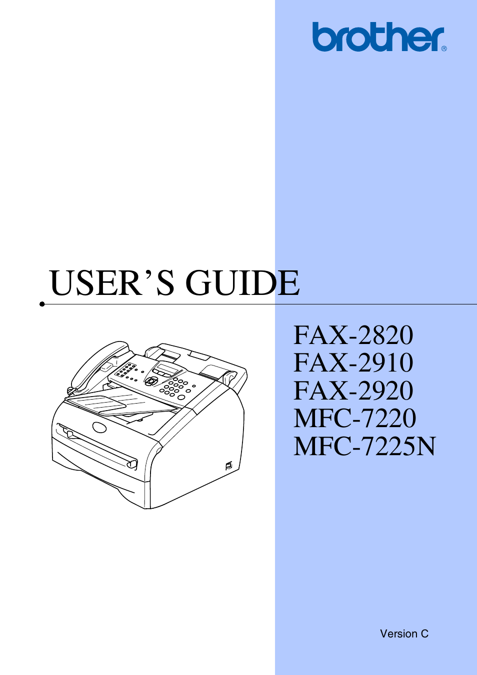 Brother IntelliFax-2820 User Manual | 159 pages