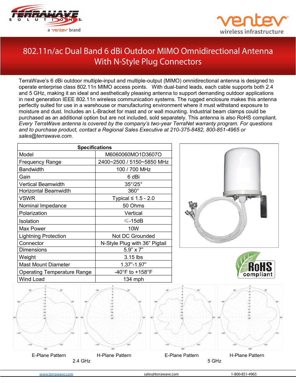 TerraWave M6060060MO1D3607O User Manual | 2 pages