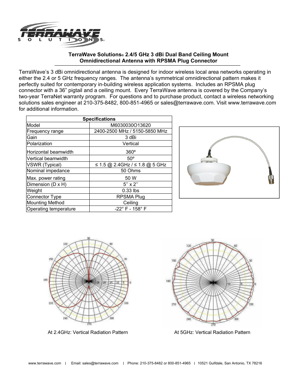 TerraWave M6030030O13620 User Manual | 2 pages