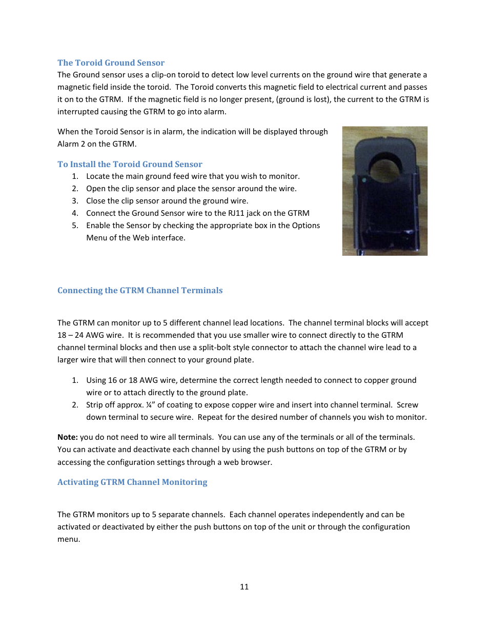 TerraWave GTRM 100 KIT V3.0 User Manual | Page 11 / 37