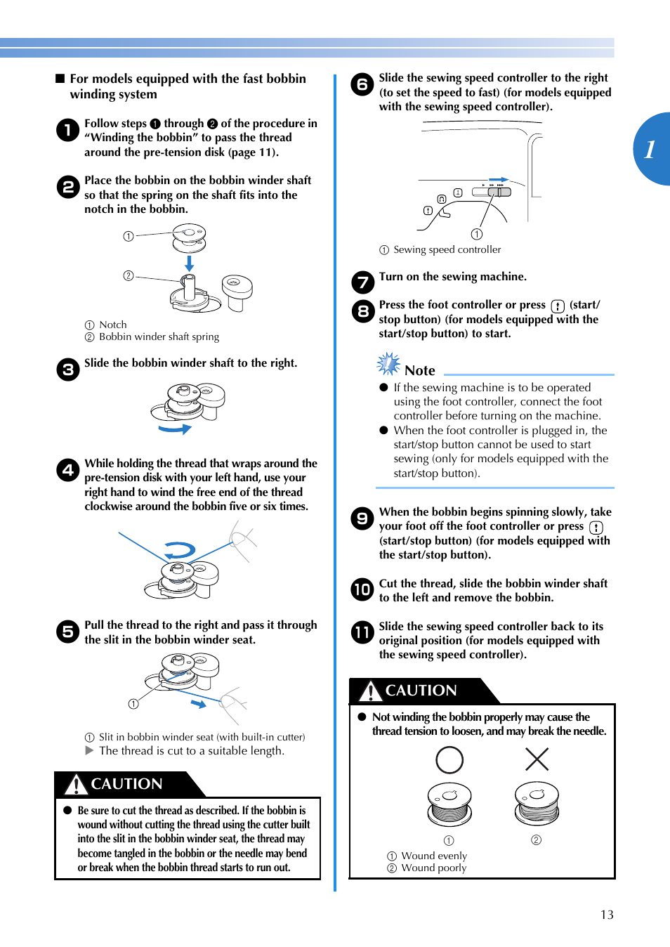 Caution | Brother EN 1470 User Manual | Page 15 / 72