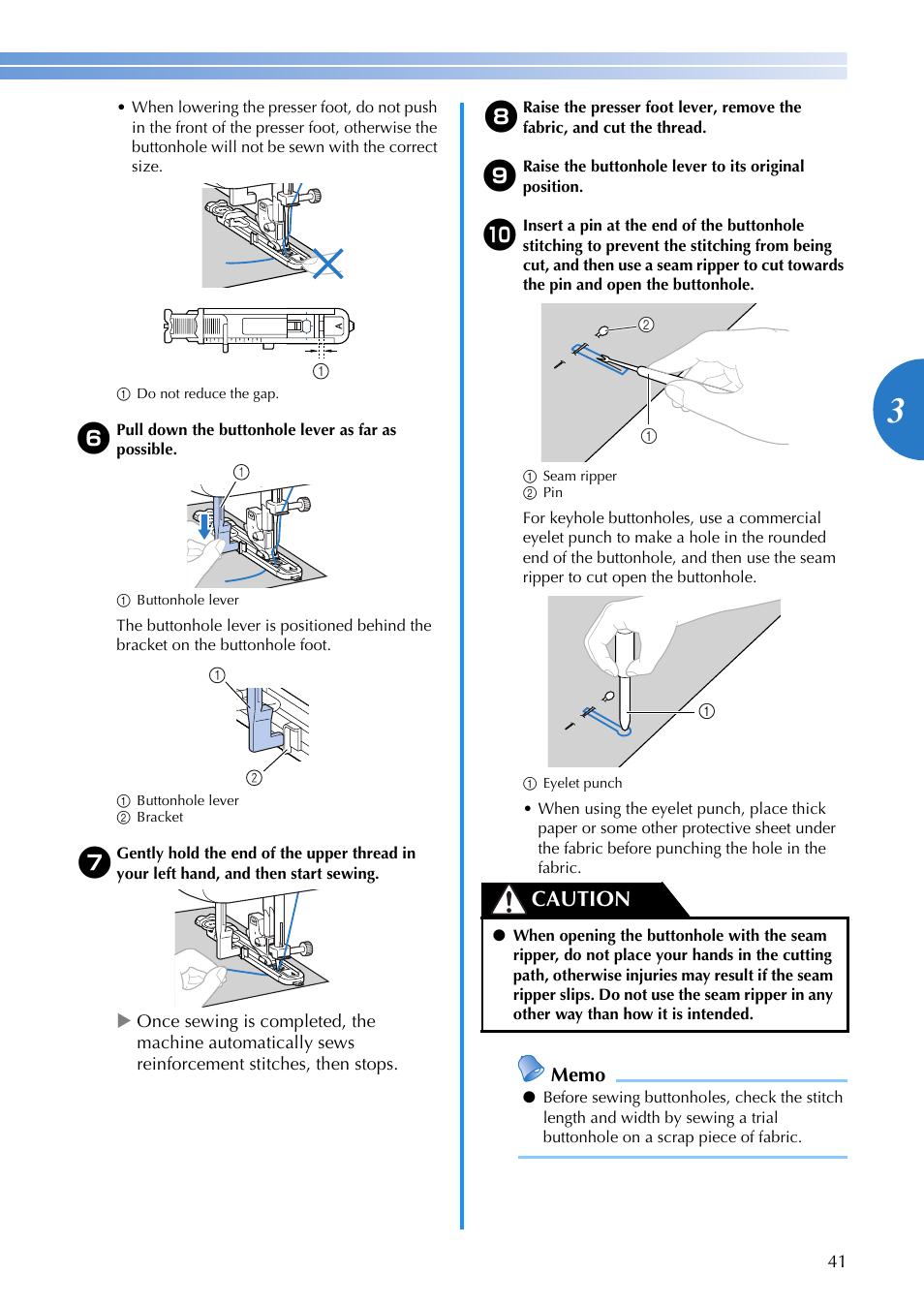 Caution | Brother EN 1470 User Manual | Page 43 / 72