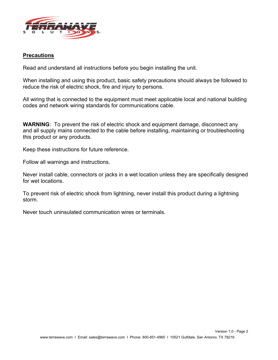 TerraWave TWS-600-GRDKIT User Manual | Page 2 / 5