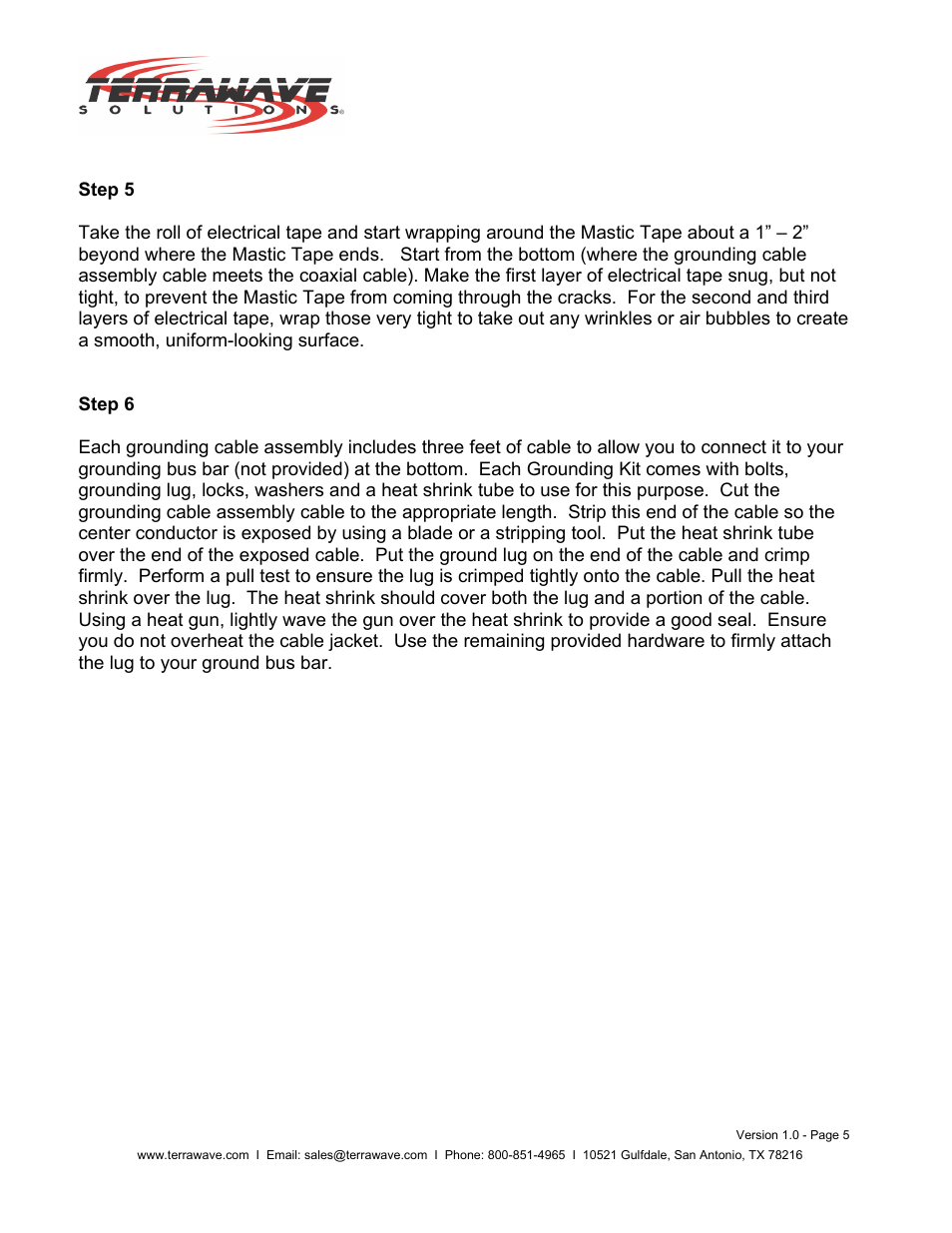 TerraWave TWS-600-GRDKIT User Manual | Page 5 / 5