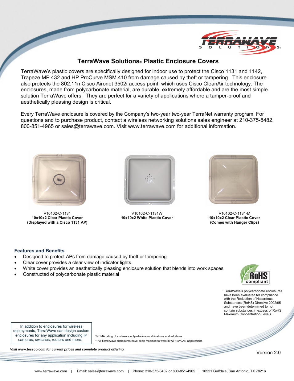 TerraWave V10102-C-1131 User Manual | 1 page
