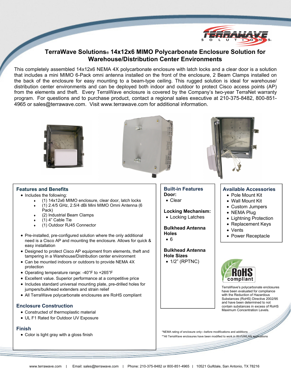 TerraWave V14126-MM-IM-1252 User Manual | 2 pages