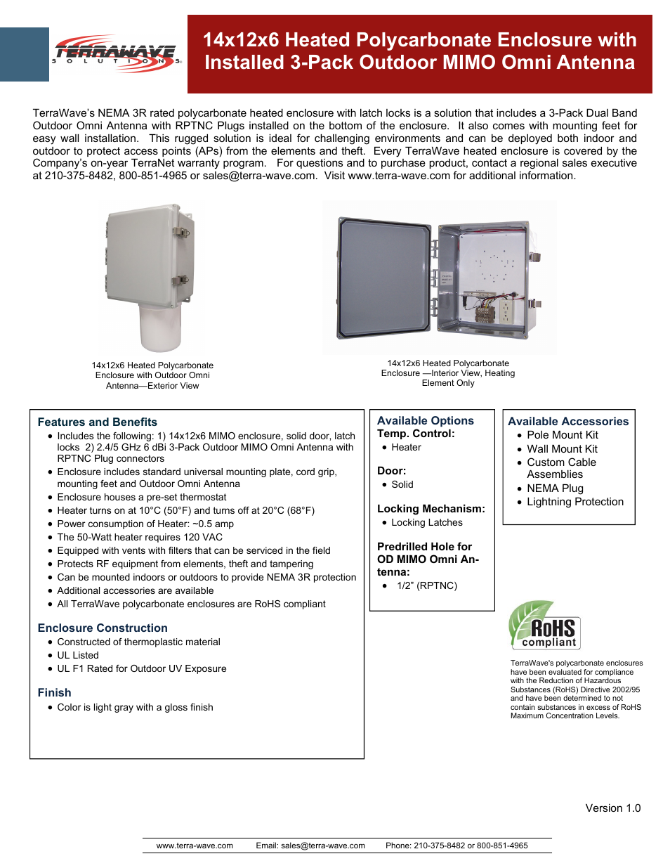 TerraWave 14126OHPOLY-OO3RT User Manual | 2 pages