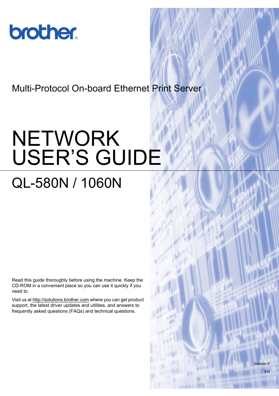 Brother ETHERNET QL-580N User Manual | 42 pages