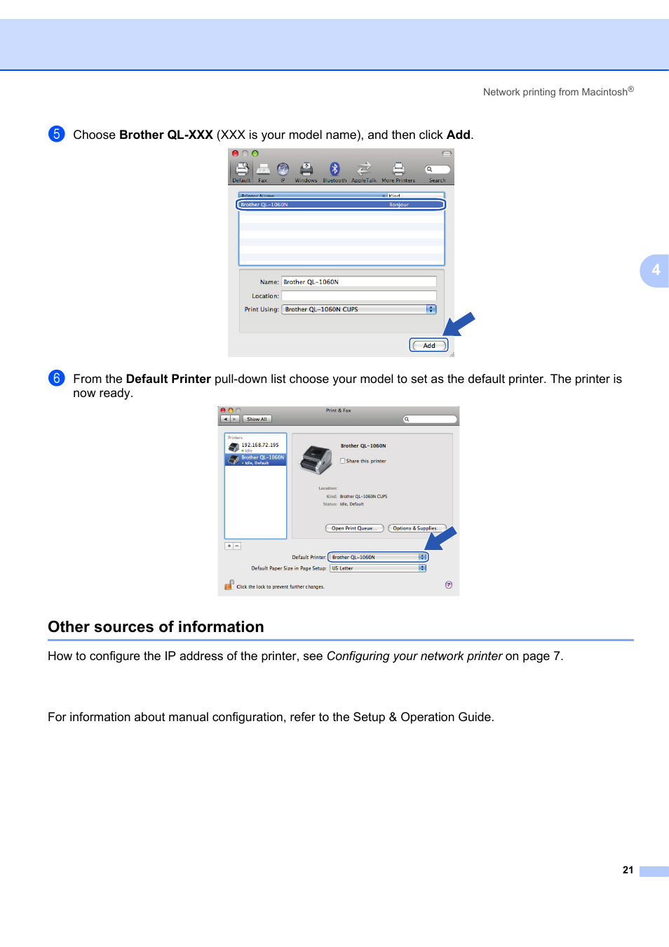 Other sources of information | Brother ETHERNET QL-580N User Manual | Page 26 / 42