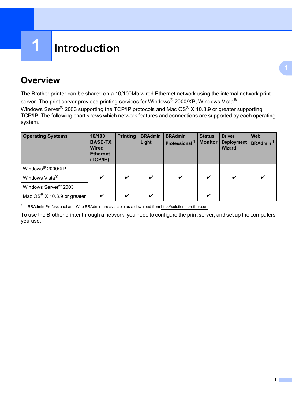 Introduction, Overview | Brother ETHERNET QL-580N User Manual | Page 6 / 42