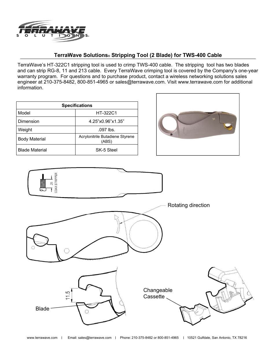 TerraWave HT-322C1 User Manual | 1 page