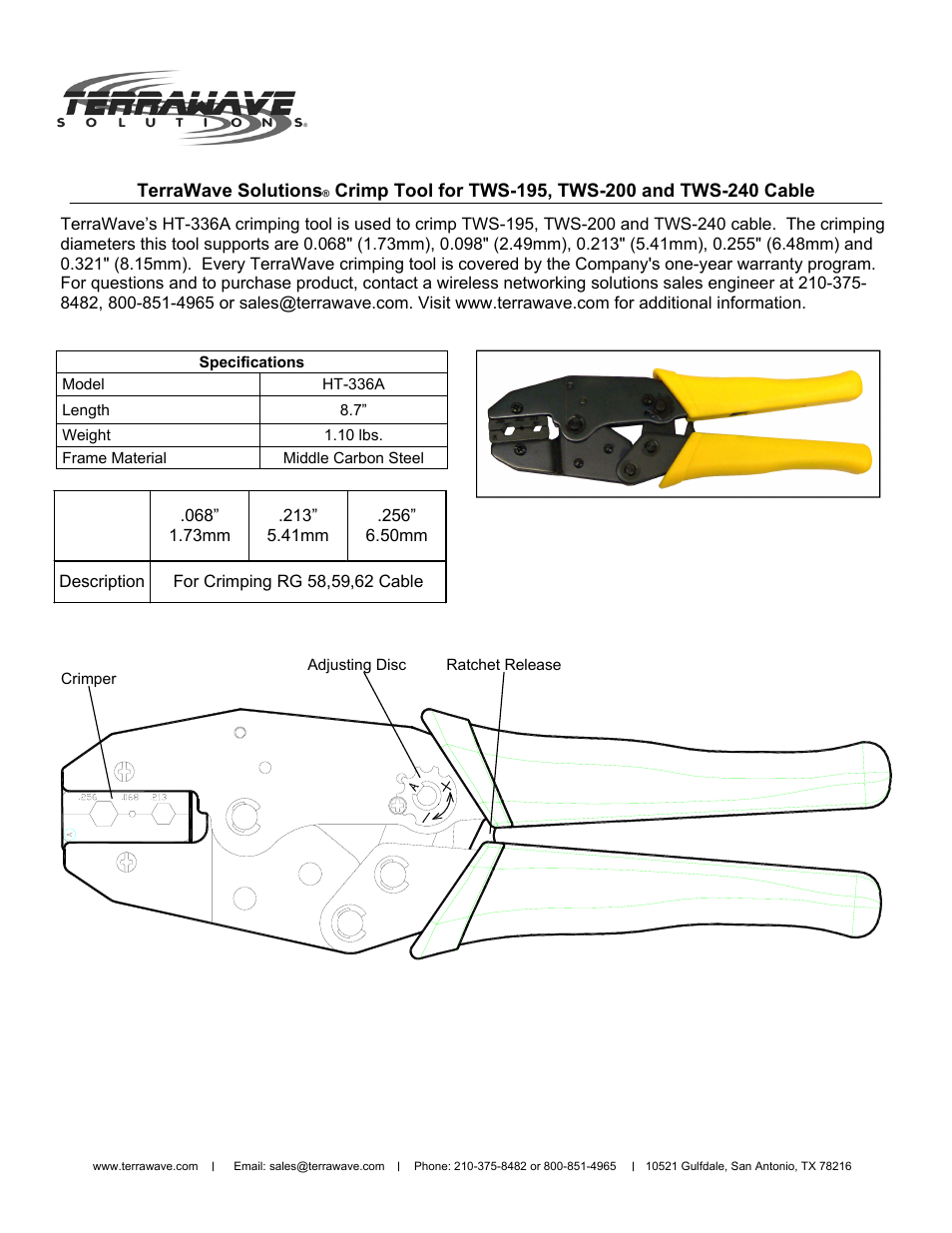 TerraWave HT-336A User Manual | 1 page