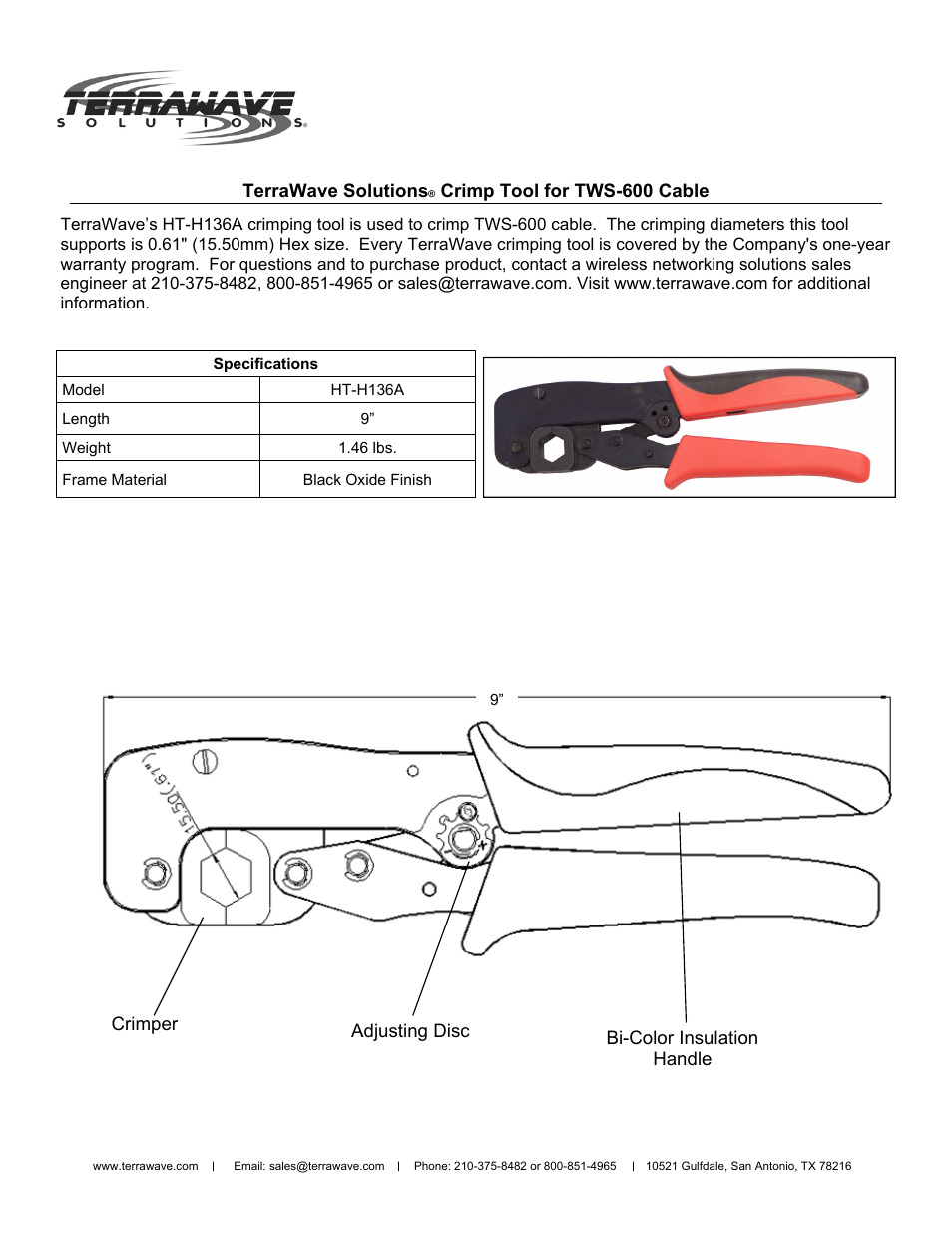 TerraWave HT-H136A User Manual | 1 page