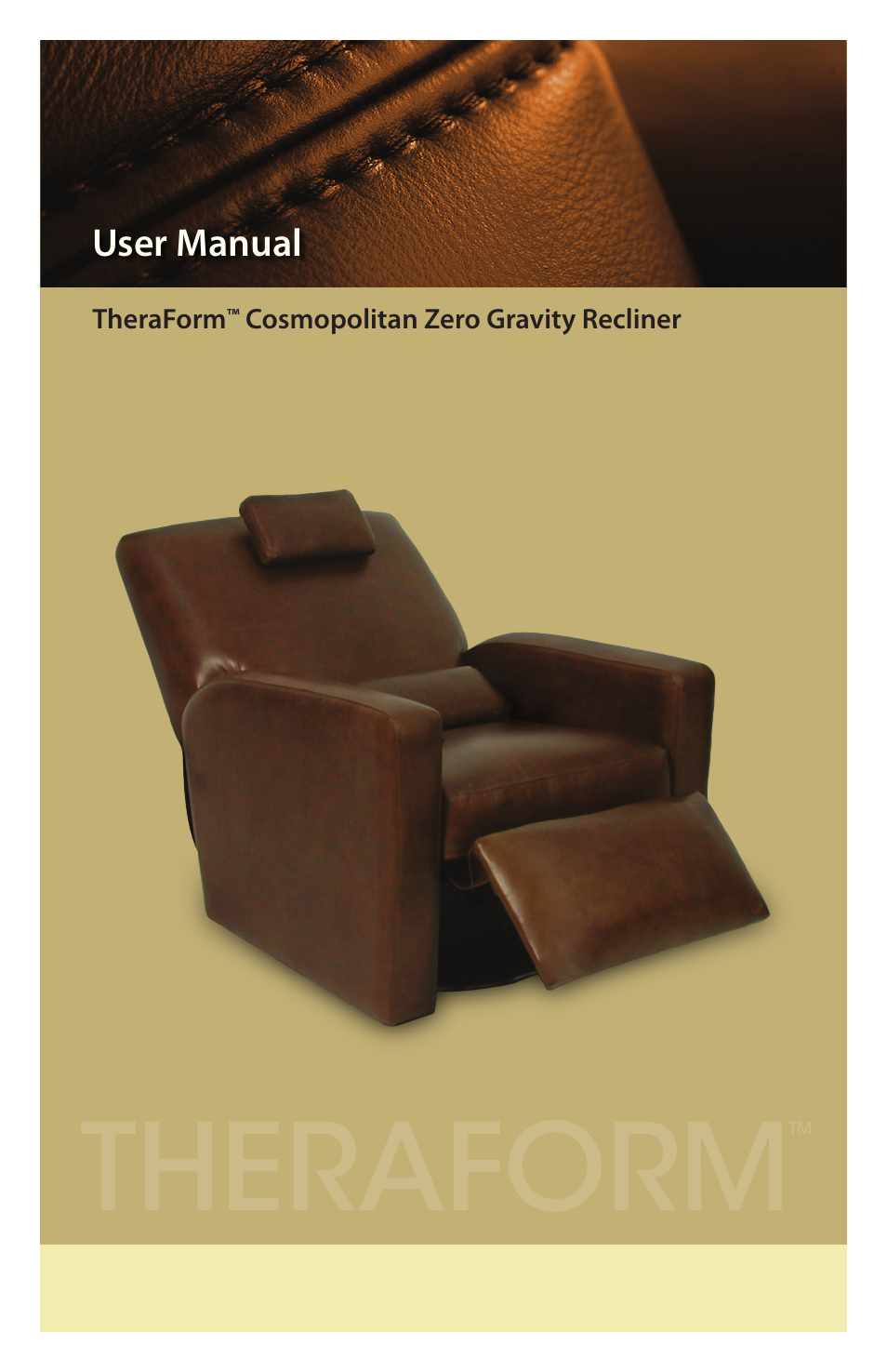 Therasage Cosmo Zero Gravity Recliner User Manual | 11 pages