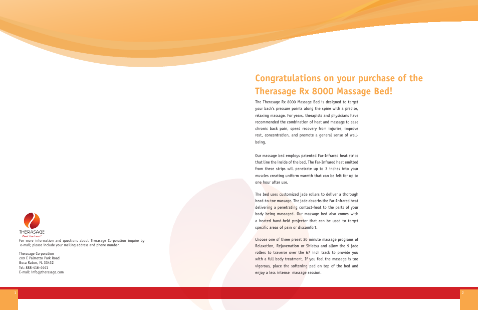 Therasage RX8000 Series User Manual | Page 2 / 8