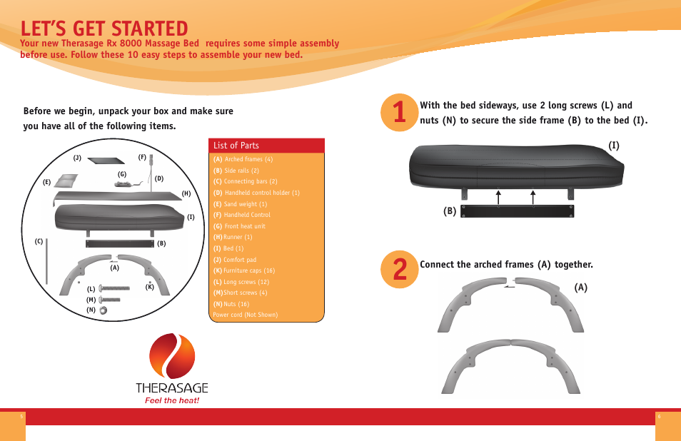 Let’s get started | Therasage RX8000 Series User Manual | Page 4 / 8