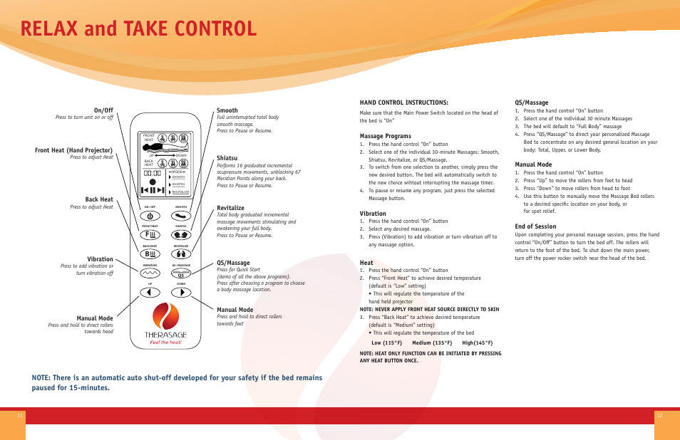 Relax and take control | Therasage RX8000 Series User Manual | Page 7 / 8