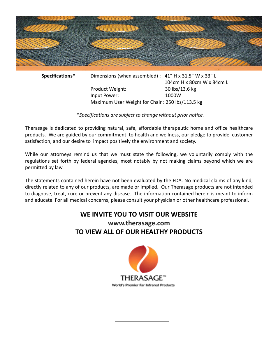 Slide number 7, The elite task office chair, With far infrared heat | Therasage Portable Sauna User Manual | Page 7 / 11
