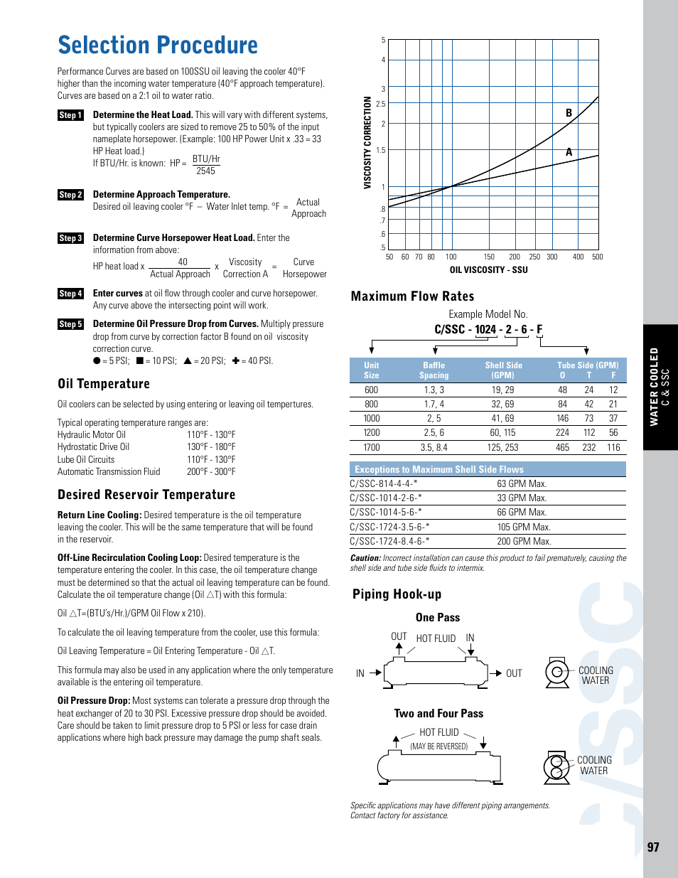 C/s sc, Selection procedure | Thermal Transfer Systems SSC Series User Manual | Page 6 / 6