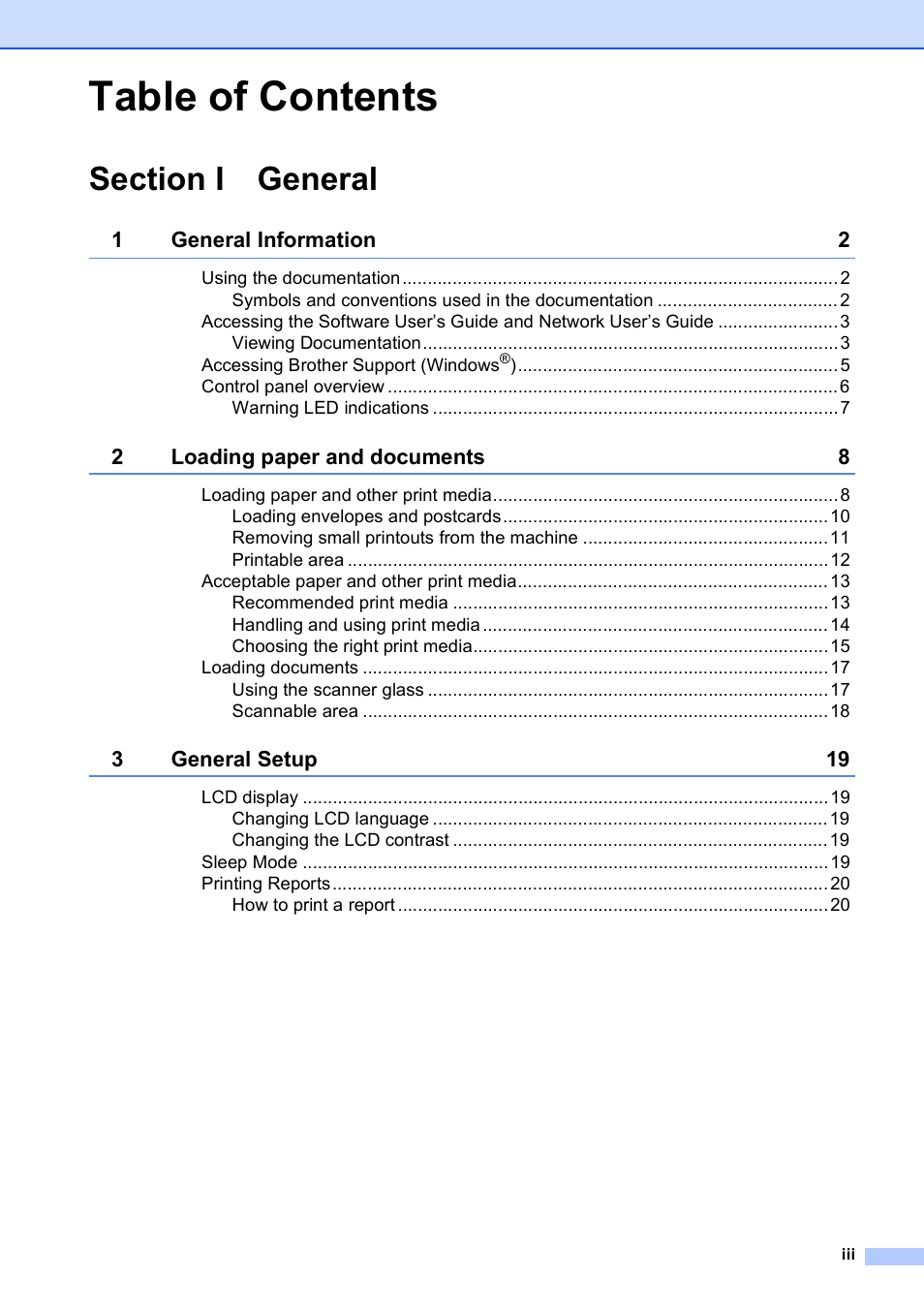 Brother DCP-375CW User Manual | Page 5 / 109