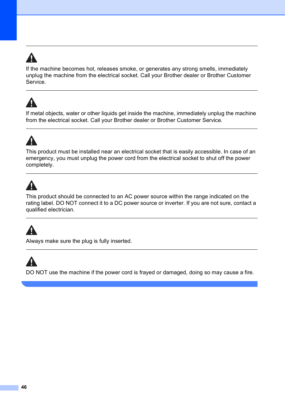 Always make sure the plug is fully inserted | Brother DCP-375CW User Manual | Page 54 / 109