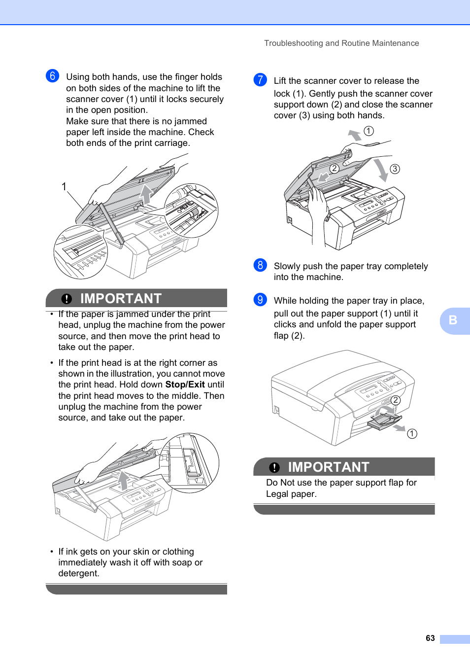 Important | Brother DCP-375CW User Manual | Page 71 / 109