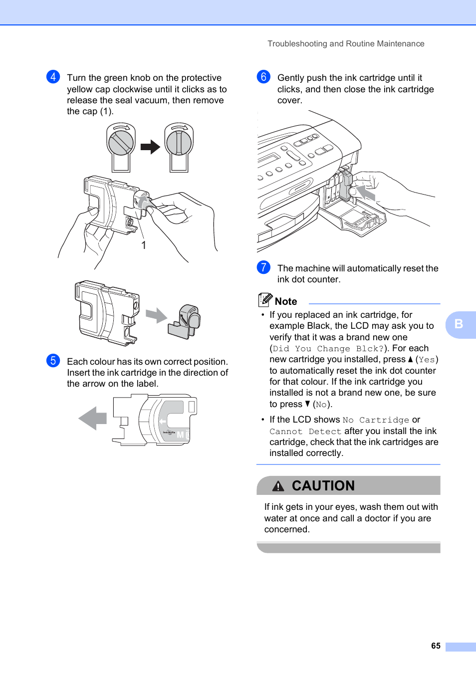 Caution | Brother DCP-375CW User Manual | Page 73 / 109