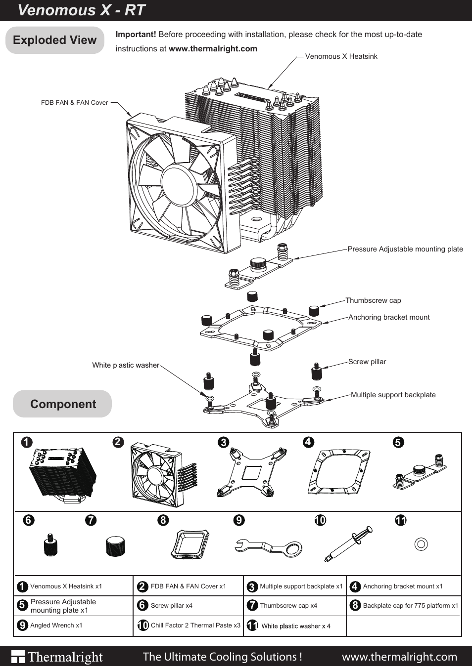 Thermalright Venomous X RT_1366_1156_775 User Manual | 2 pages