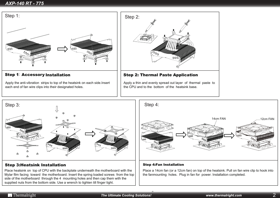 Thermalright AXP-140 RT_775 User Manual | 1 page