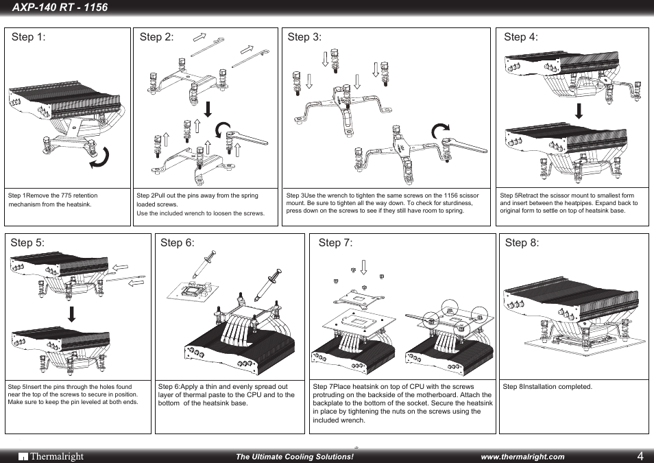 Thermalright AXP-140 RT_1156 User Manual | 1 page