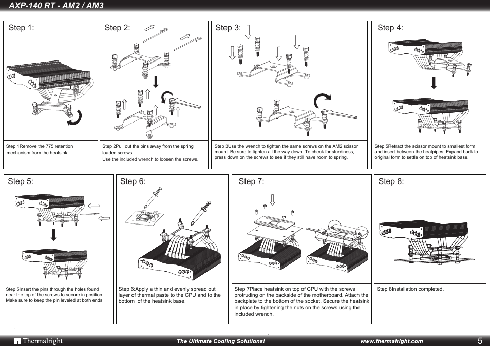 Thermalright AXP-140 RT_AM2 User Manual | 1 page