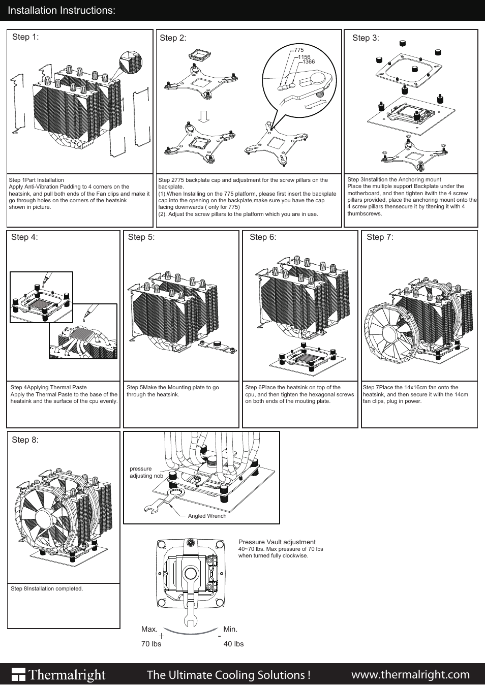 Thermalright Silver Arrow Intel User Manual | 1 page