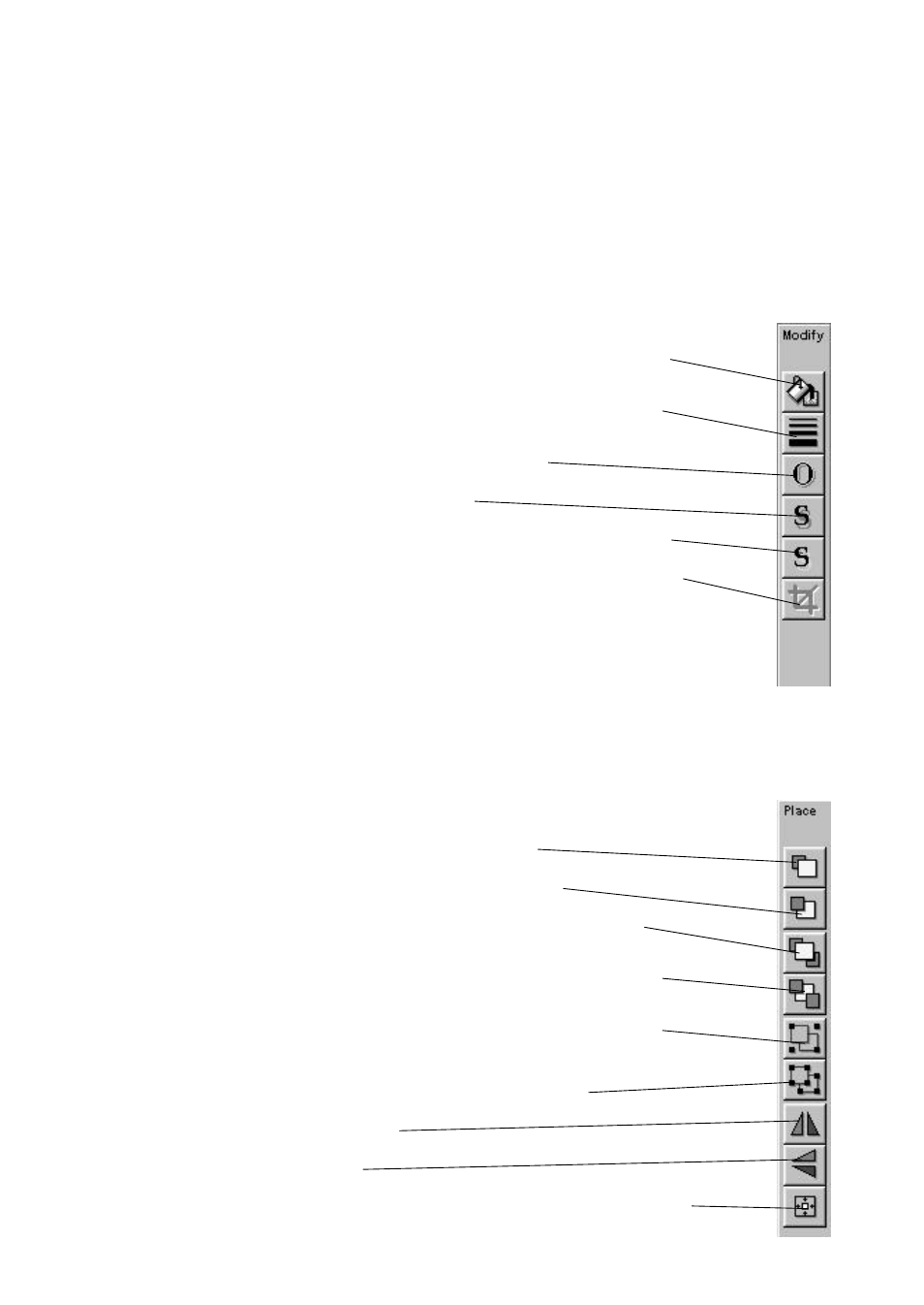 Modify toolbar, Place toolbar | Brother LX-910D User Manual | Page 48 / 50