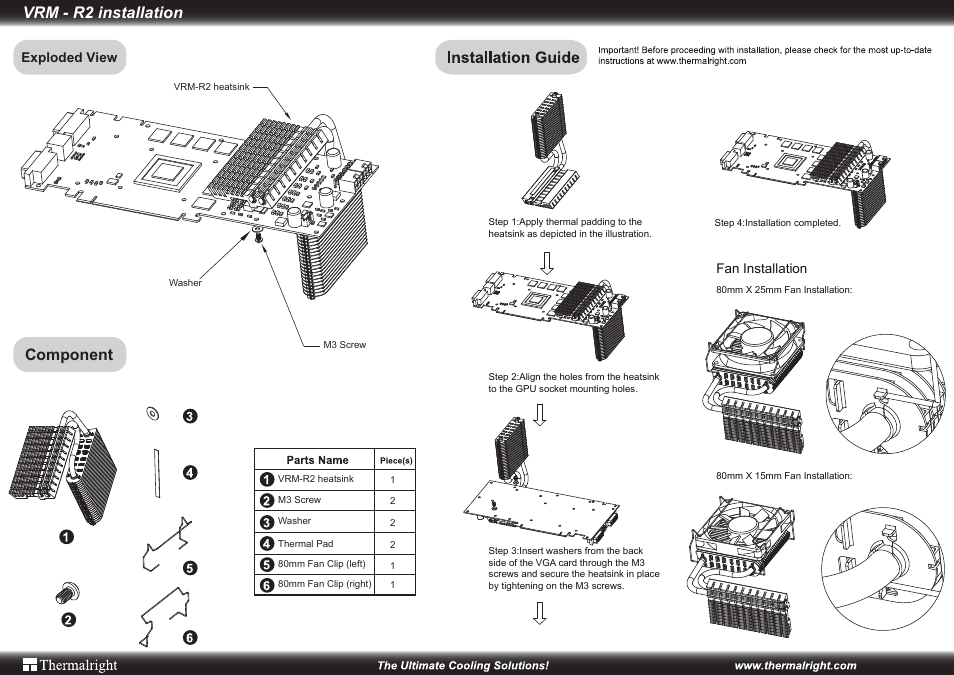 Thermalright VRM-R2 User Manual | 1 page