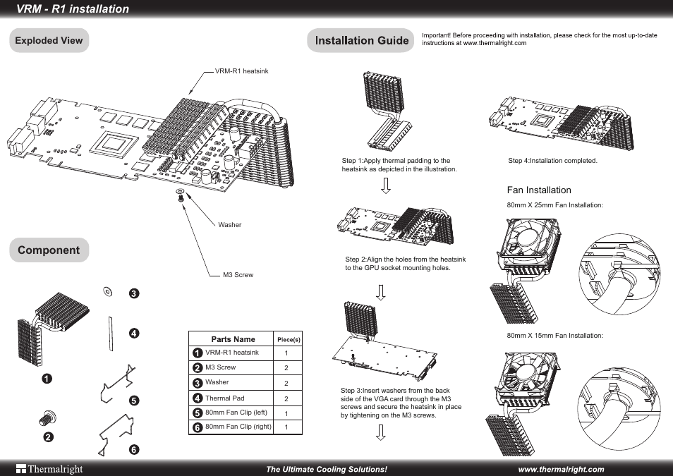 Thermalright VRM-R1 User Manual | 1 page