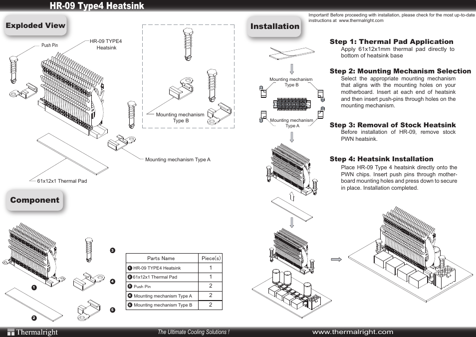 Thermalright HR-09 TYPE 4 User Manual | 1 page