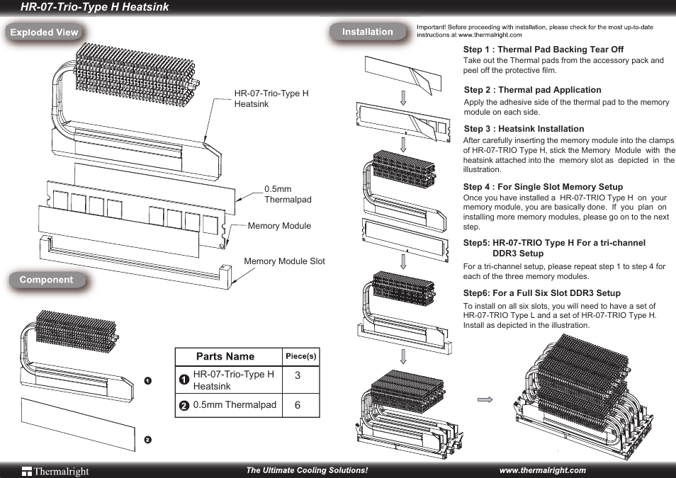 Thermalright HR-07 TRIO TYPE H User Manual | 1 page