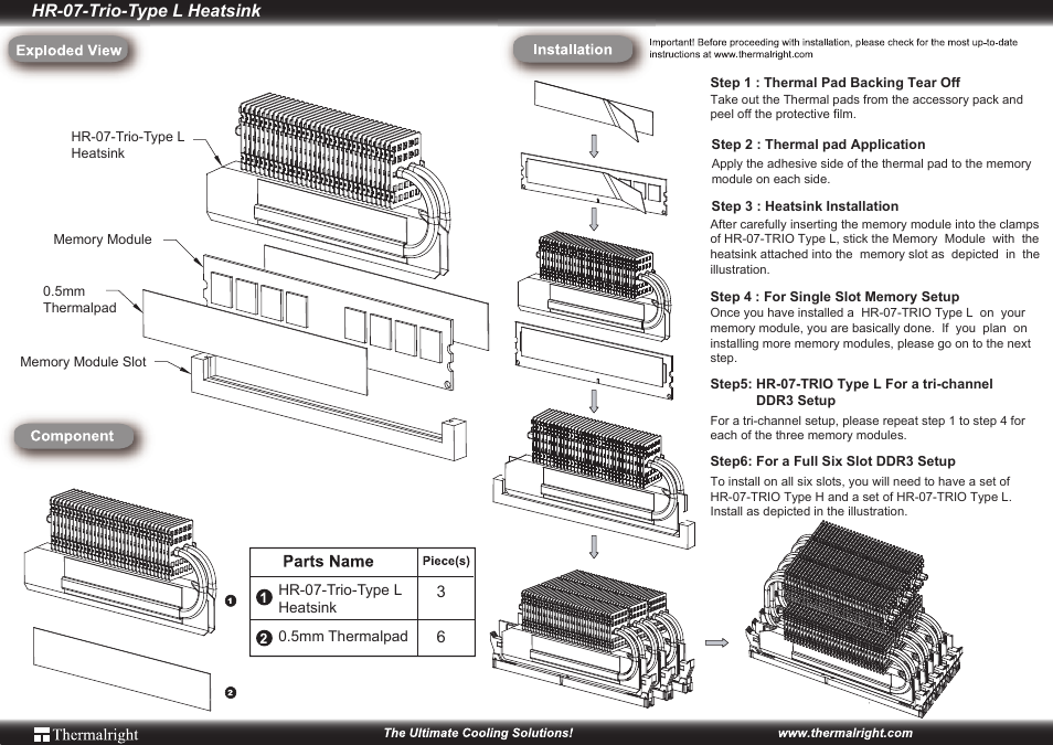 Thermalright HR-07 TRIO TYPE L User Manual | 1 page